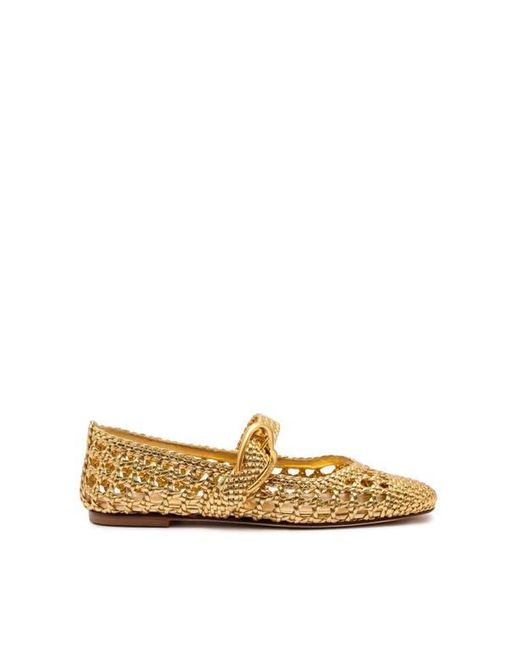 Larroude Metallic Verona Macrame Ballet Flat