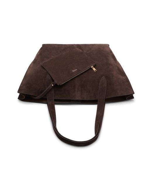 Mango Brown Suede Shopper Bag