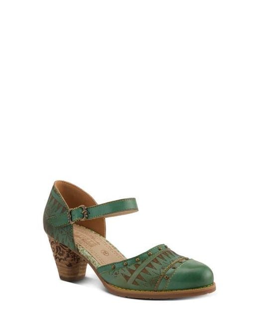 Spring Step Green Niobella Ankle Strap Pump