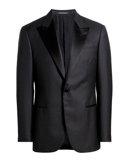 Emporio Armani Black G-line Peaked Satin Lapel Dinner Jacket for men