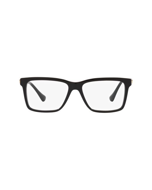 Versace Black 56Mm Rectangular Optical Glasses for men