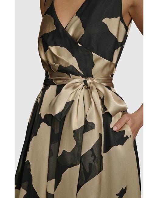 Donna Karan Multicolor Faux Wrap Ballgown