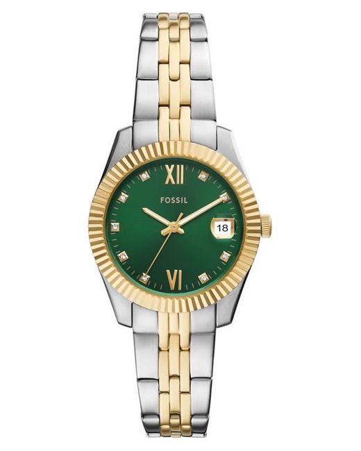 Fossil Brown Scarlette Two-Tone Bracelet Watch, 32Mm