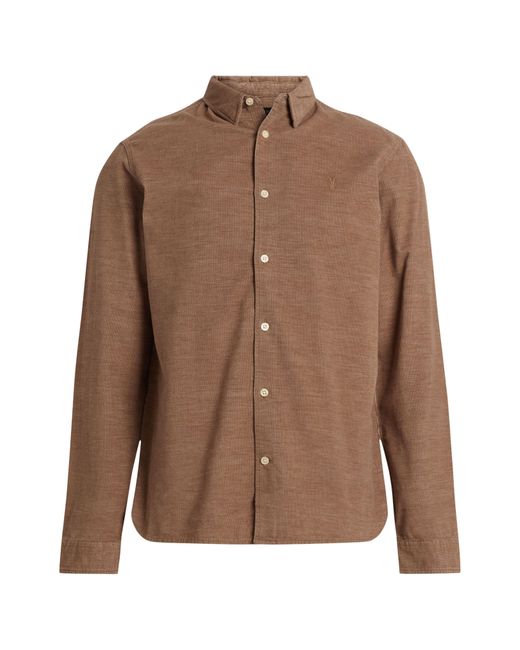 AllSaints Brown Lorella Cotton Button-up Shirt for men
