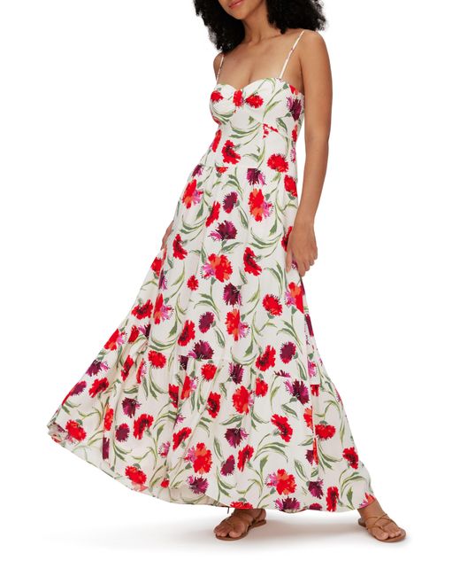 Diane von Furstenberg Red Etta Floral Maxi Dress