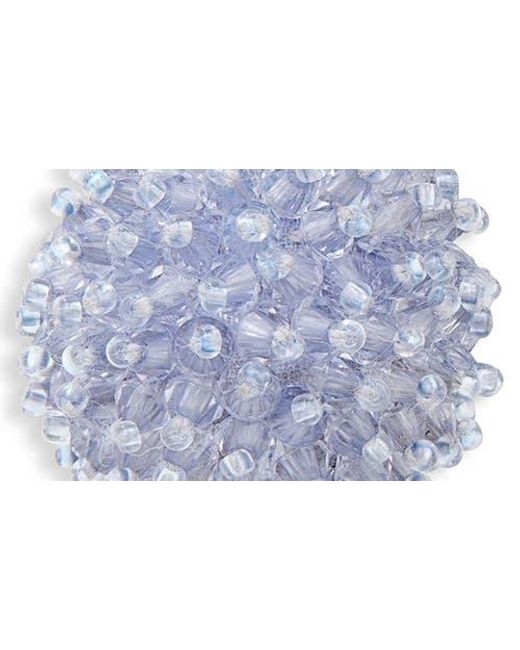 Oscar de la Renta White Triple Pompom Beaded Drop Earrings