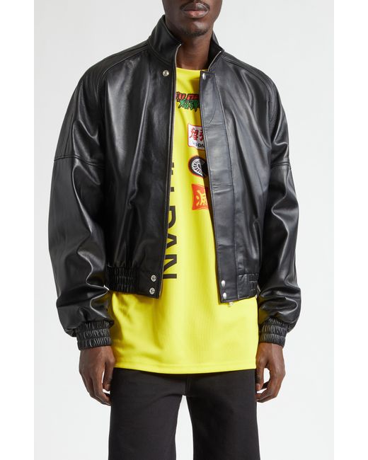 Lu'u Dan Black Blouson Leather Jacket for men