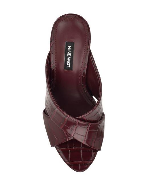 Nine West Purple Sancie Croc Embossed Stiletto Sandal