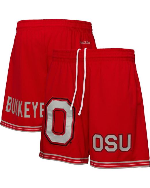 Mitchell & Ness Red Ohio State Buckeyes Team Origins Mesh Shorts for men