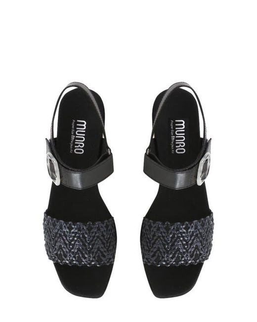Munro Black Leeland Ankle Strap Sandal