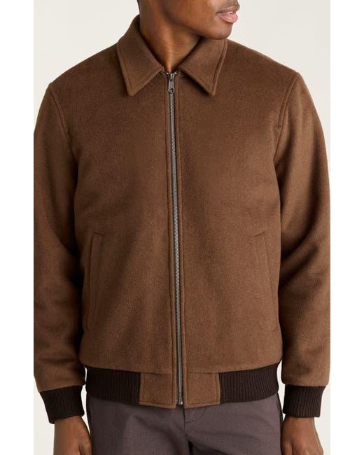 Bonobos Brown Wool Blend Bomber Jacket for men
