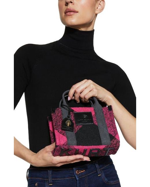 Kurt Geiger Black Extra Small Southbank Tweed Tote