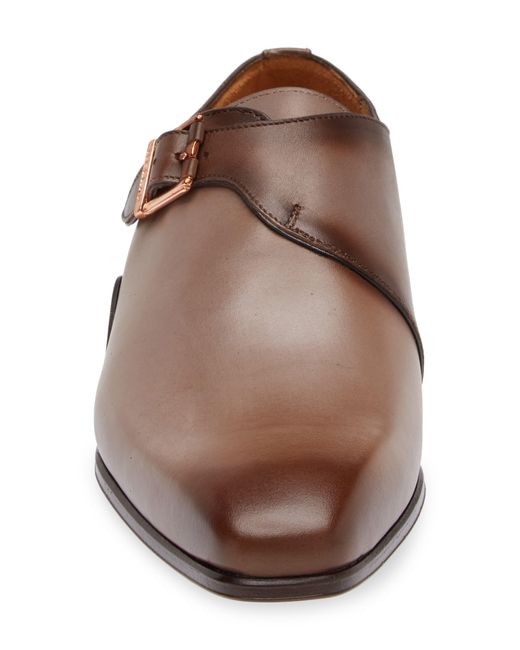 Mezlan Brown Scarpe Single Monk Strap Shoe for men