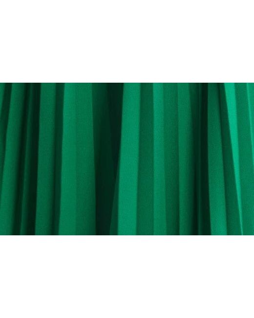 Halogen® Green Halogen(r) Pleated Sharkbite Hem Midi Dress