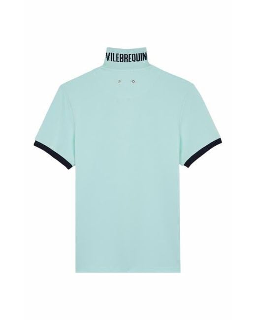 Vilebrequin Blue Solid Cotton Polo for men