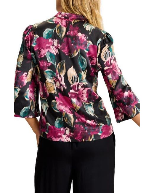 Tommy Bahama Black Jeweled Blooms Silk Top