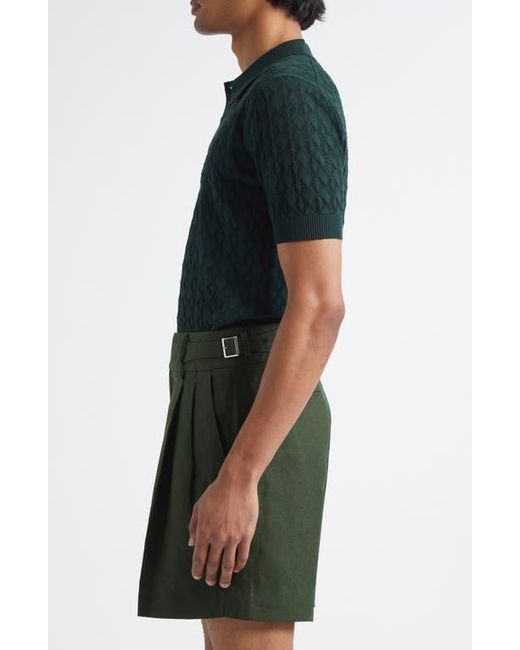 Dolce & Gabbana Green Openwork Polo Sweater for men