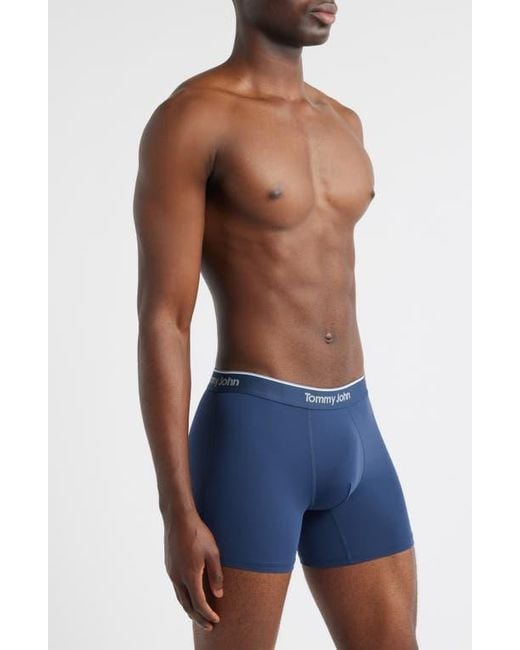 Tommy John Blue Micro Stretch 4-Pack 4-Inch Boxer Briefs for men