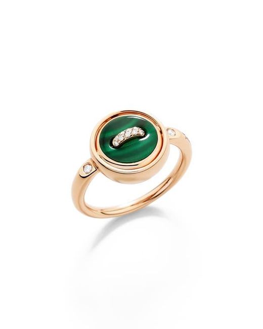 Pomellato Green Pom Pom Dot Malachite & Mother Of Pearl Ring