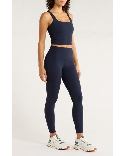 Mpg Blue Ribbed Leggings