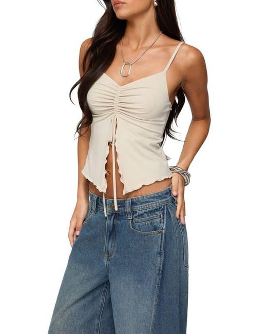 Edikted Blue Landon Drawstring Split Front Camisole
