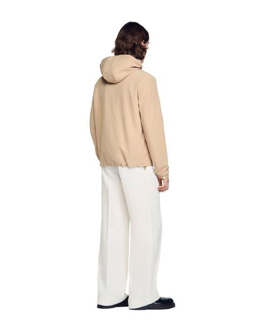 Sandro Natural Hooded Zip-Up Jacket for men