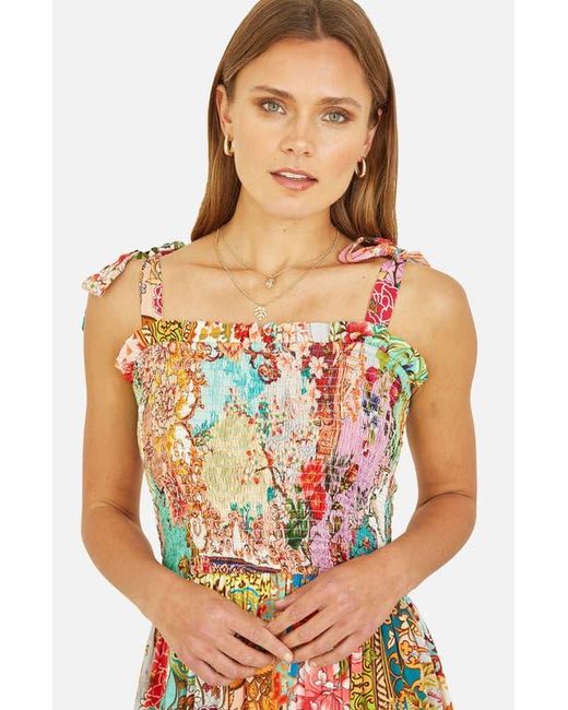Yumi' Multicolor Patchwork Split Hem Maxi Dress