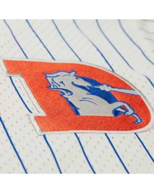 Mitchell & Ness Blue Denver Broncos Final Seconds Vintage Logo Mesh Button-Up Shirt for men