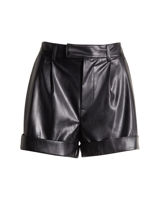 PAIGE Black Bistro Faux Leather Shorts