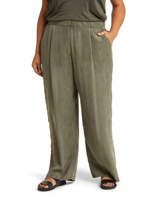 Eileen Fisher Green Pleated High Waist Pants