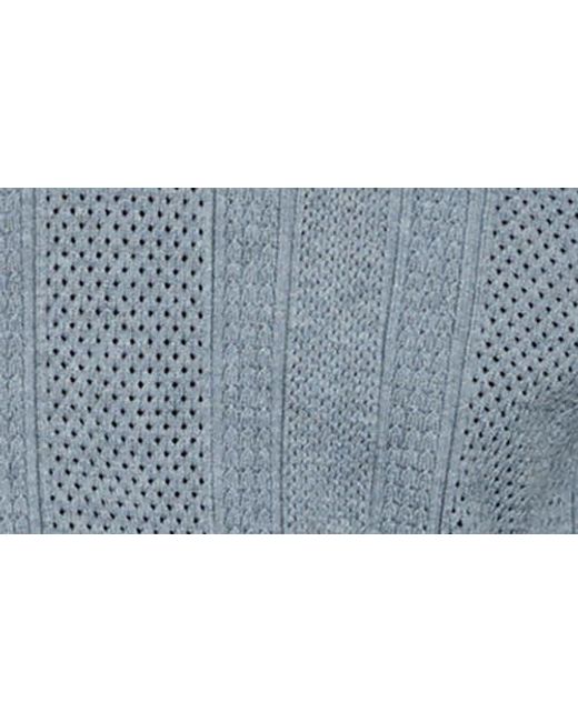 Reiss Blue Kansas Texture Stripe Polo Sweater for men