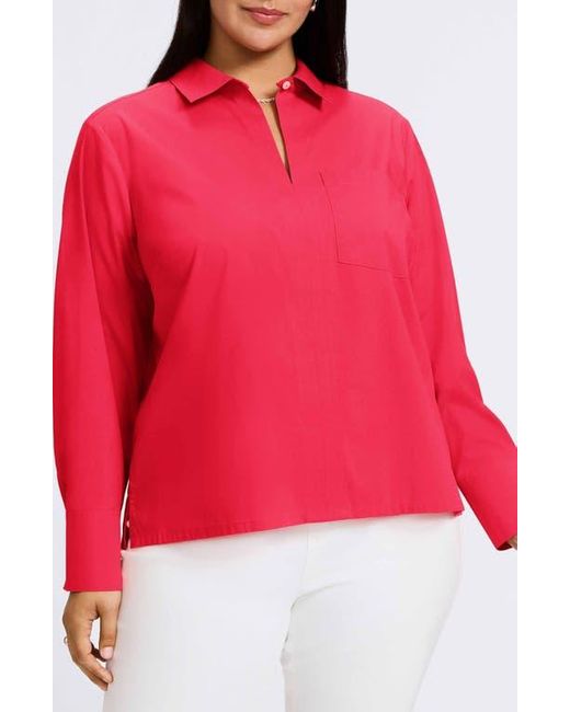 Foxcroft Red Bella Solid Popover Top