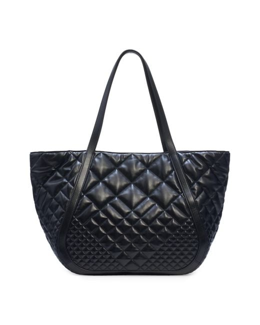 Versace Large Greca Goddess Quilted Leather Tote in Blue | Lyst