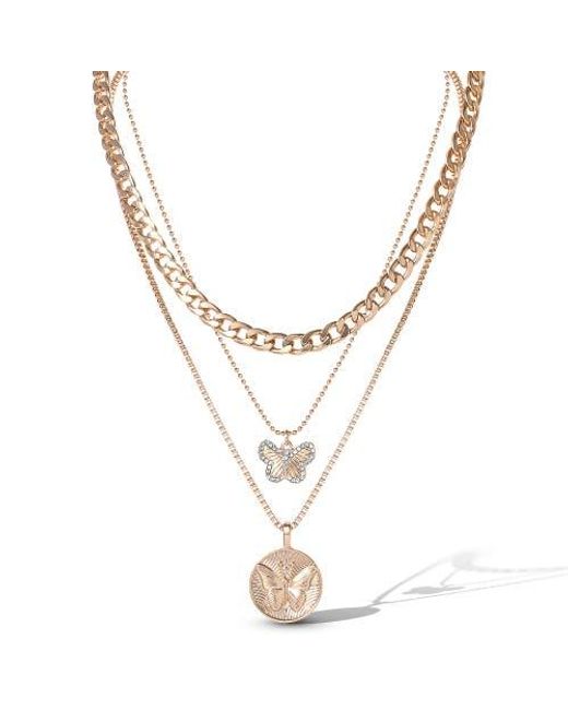 Jessica Simpson Metallic 3-Piece Butterfly Necklace