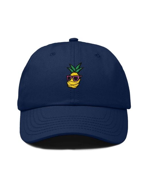 Alix Blue Pineapple Embroidered Dad Hat for men