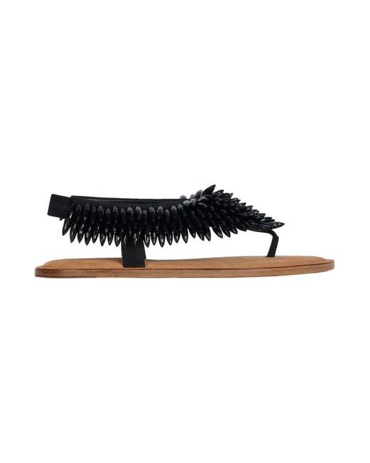 Balmain Black Flat Sandals