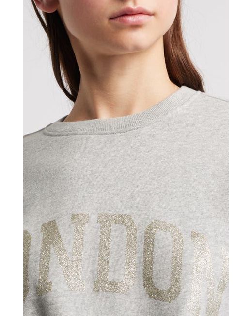 Rails Gray Varsity London Embroidered Cotton Graphic Sweatshirt