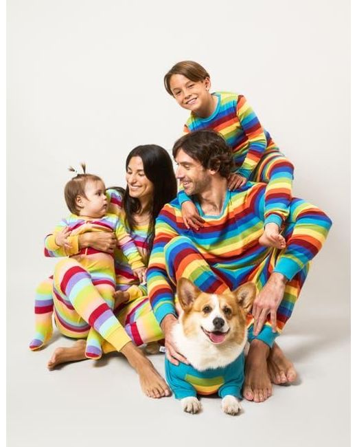 Leveret Blue Cotton Striped Matching Family Holiday Pajamas for men
