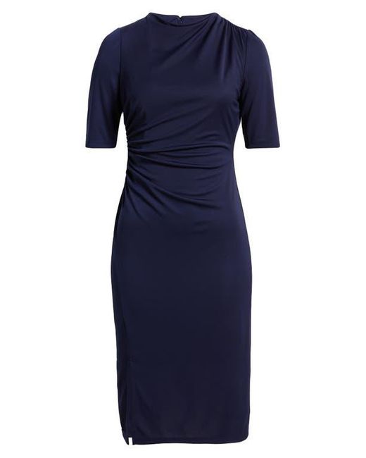 Anne Klein Blue Ruched Body-Con Dress
