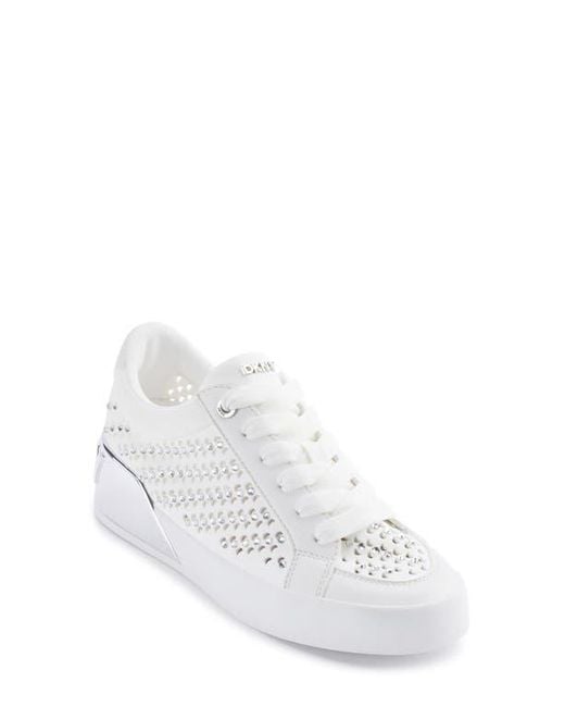 DKNY White Maben Rhinestone Sneaker