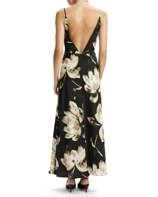 Bardot Black Capri Floral Print Satin Slipdress