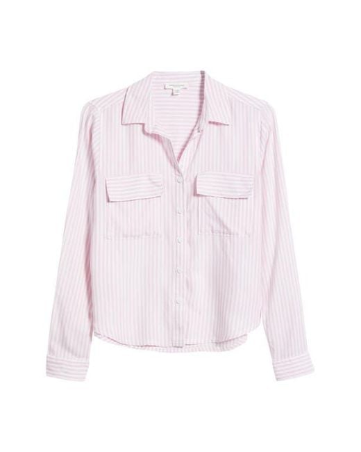 Beach Lunch Lounge White Fallon Crop Button-Up Shirt