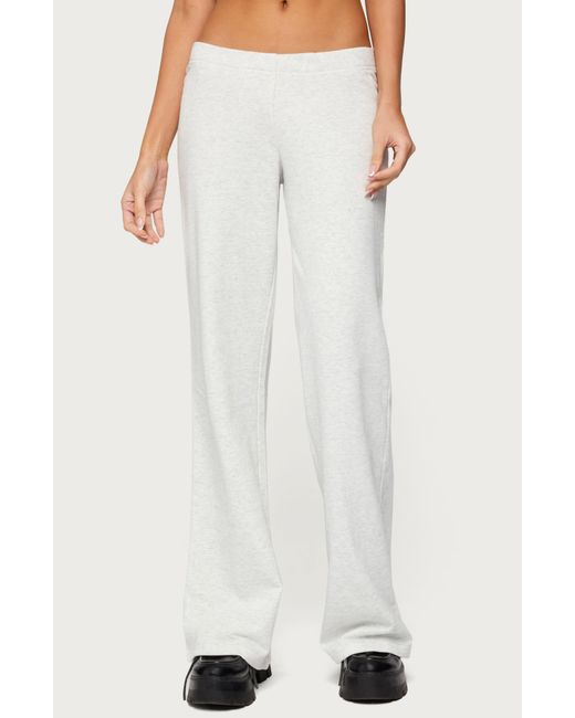 Edikted White Briela Studded Star Patch Sweatpants
