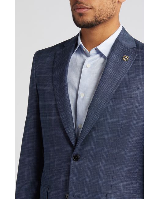 Ted Baker Blue Jay Slim Fit Plaid Wool Suit for men