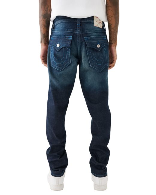 True Religion Blue Rocco Relaxed Skinny Jeans for men