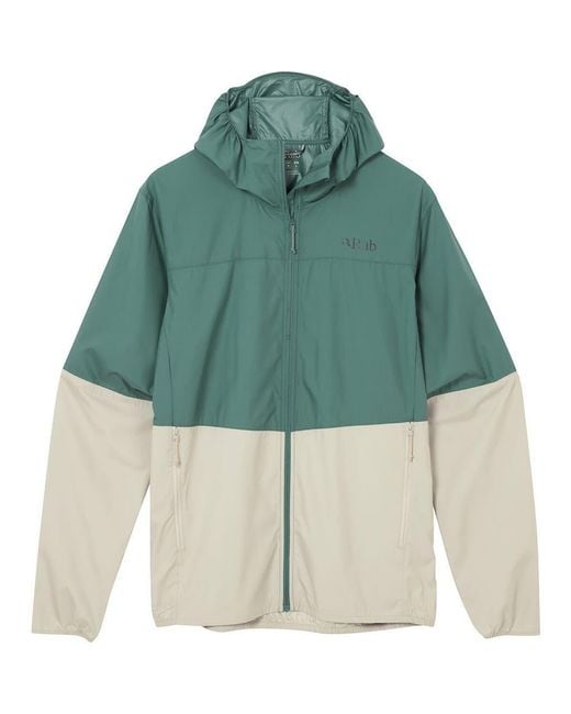 Rab Green Windgather Hooded Jacket for men