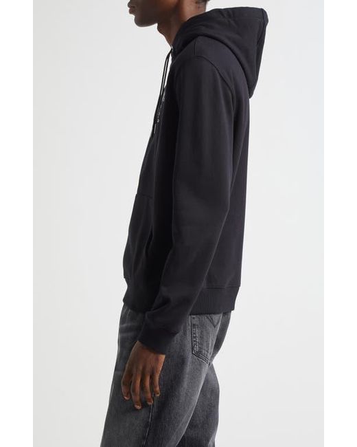 Versace Black Via Gesù Logo Graphic Hoodie for men