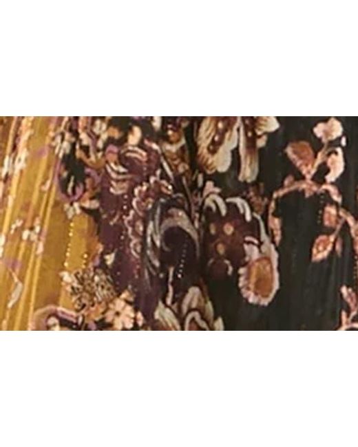 Socialite Brown Mixed Print Tiered Hem Long Sleeve Minidress
