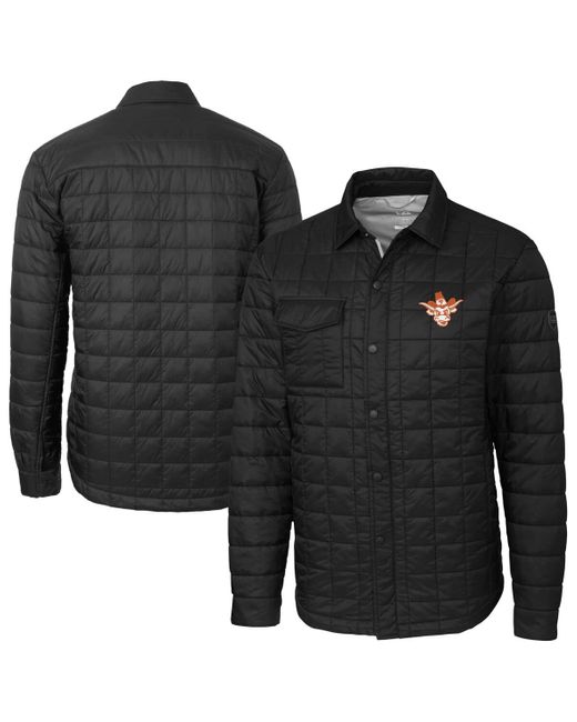 Cutter & Buck Black Texas Longhorns Vault Rainier Primaloft Eco Insulated Quilted Button-up Shacket At Nordstrom for men