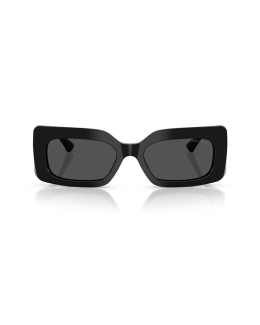 Jimmy Choo Black 53Mm Rectangular Sunglasses